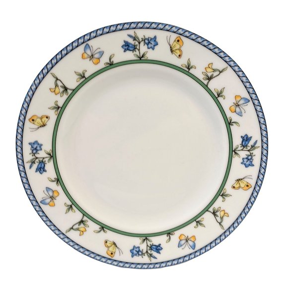 Set/4 Lubiana Poland China 6-5/8" Bread Plates butterflies flowers rope trim - Picture 2 of 5